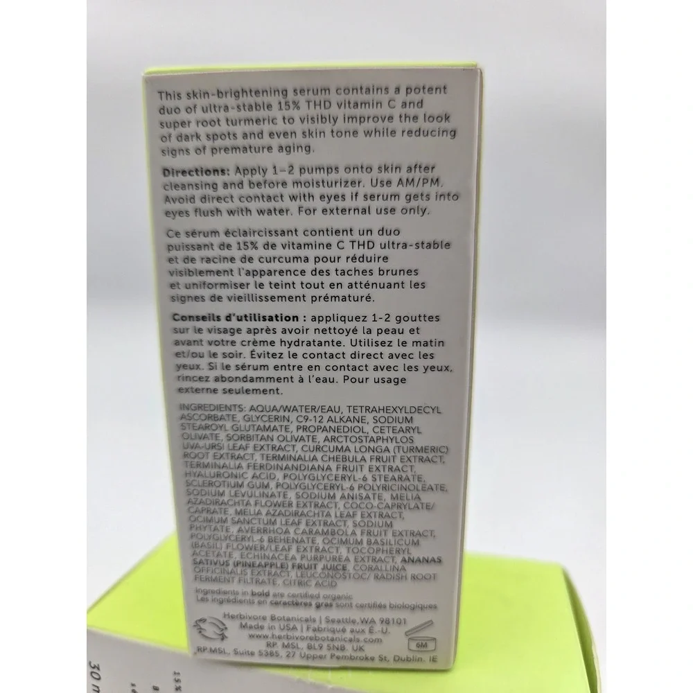 HERBIVORE Nova 15% Vitamin C + Turmeric Brightening Serum 30 mL / 1 oz
